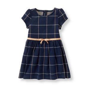 Janie Jack 6-12 months dark blue window pane dress
